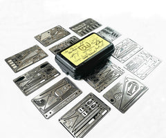 Grim survival card set of handy survival tools in this outdoor survival tool kit
