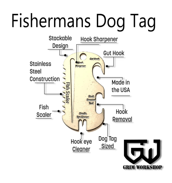 Fisherman's Dog Tag : Fishing Multi Tool Necklace