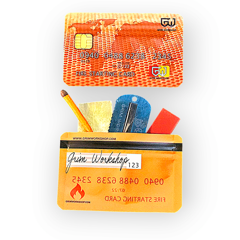 Fire Stash Card: Credit Card Size Waterproof EDC Wallet Pouch