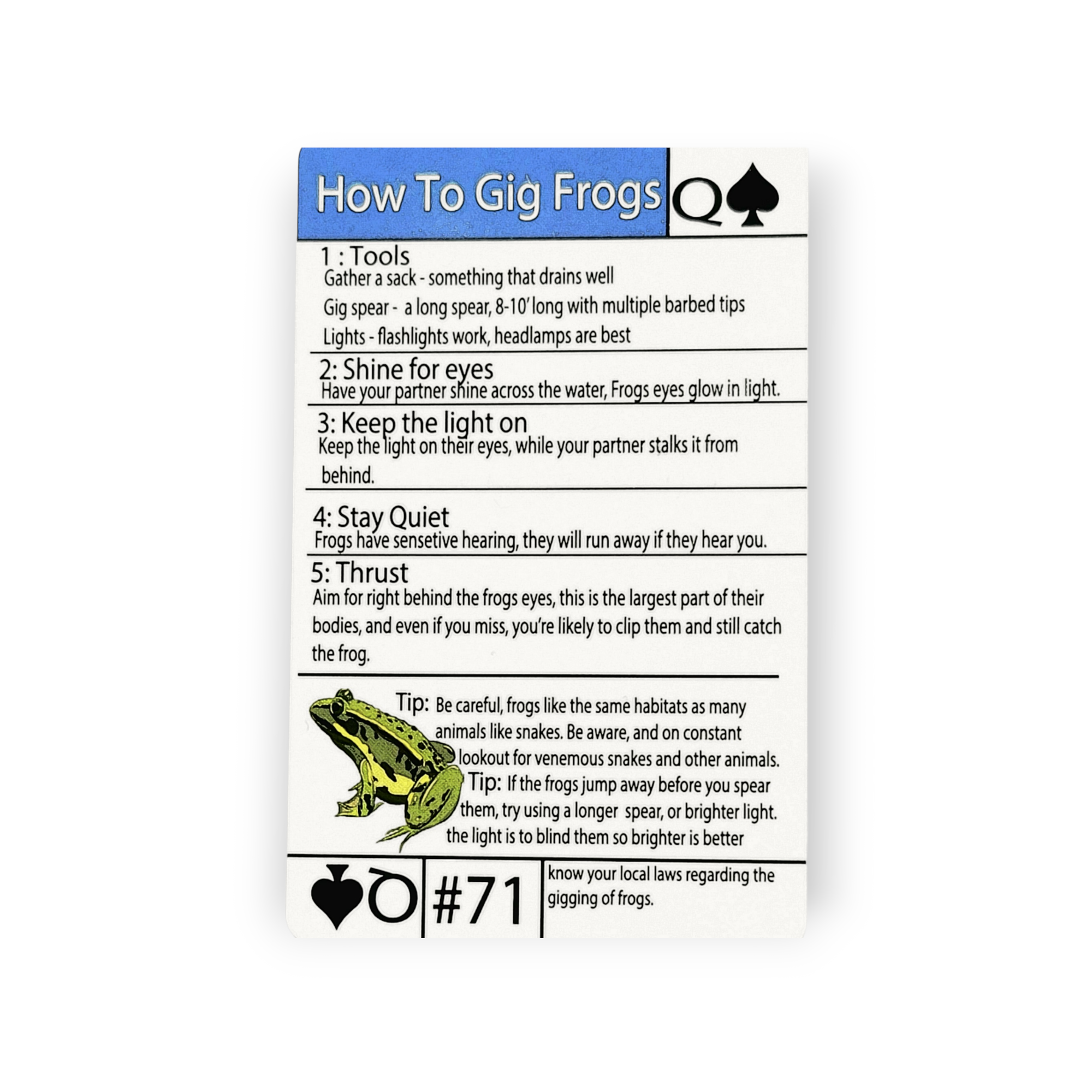 Tip Card #71 How to Gig for Frogs