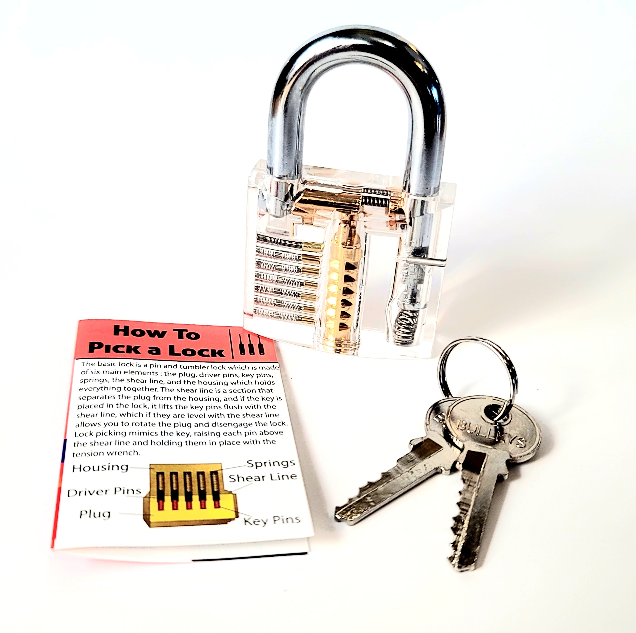 Clear Lock Pick Practice Lock  8 page Wallet Lock Picking Tip Guide –  Grimworkshop