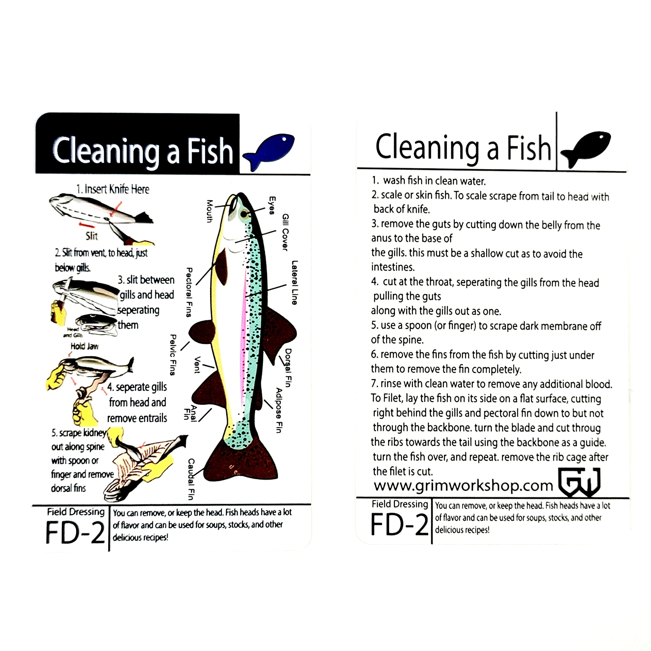 How to Field Dress a Fish Tip Card FD-2
