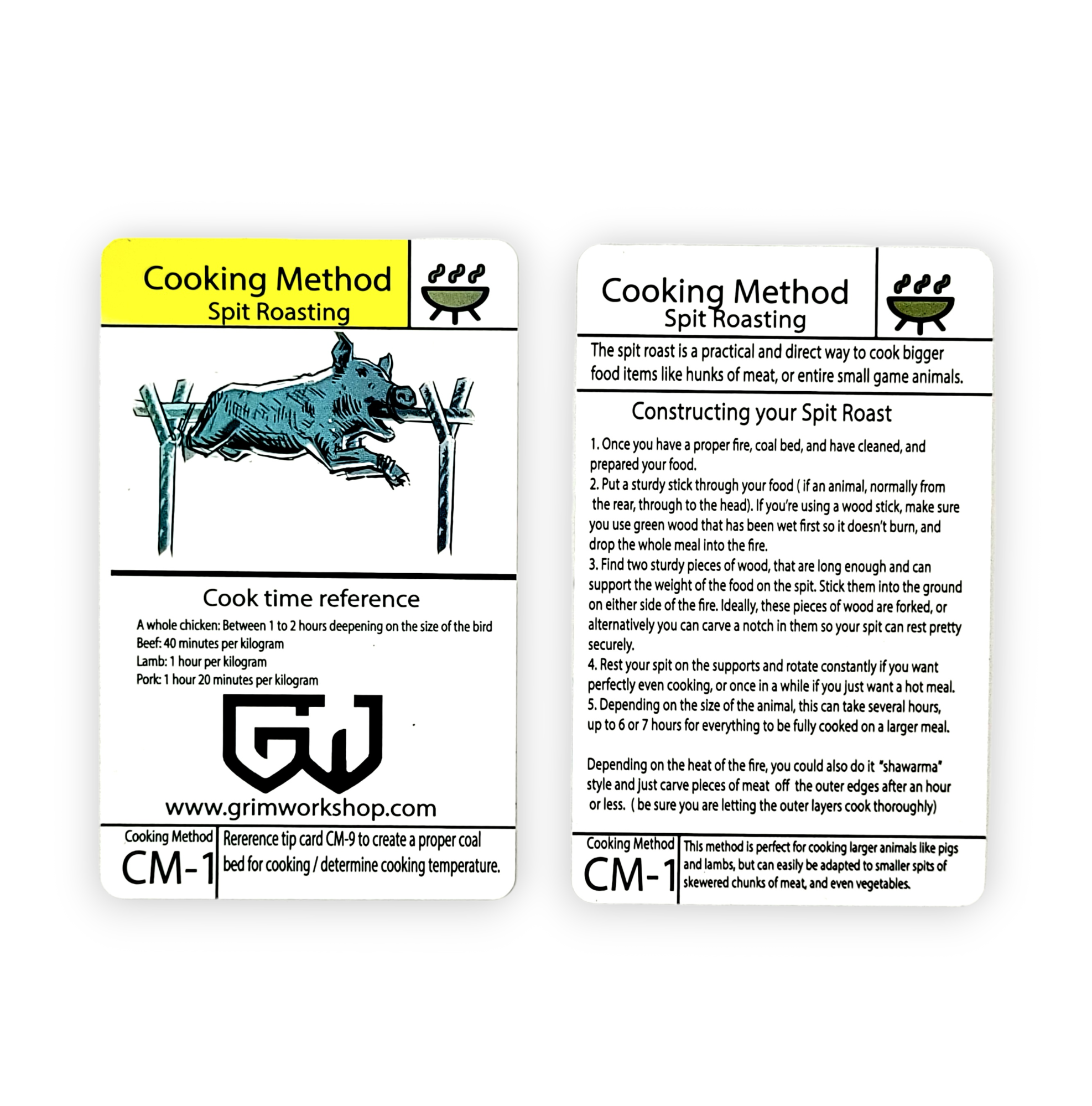 Tip Card CM-1 Campfire Cooking Spit Roast