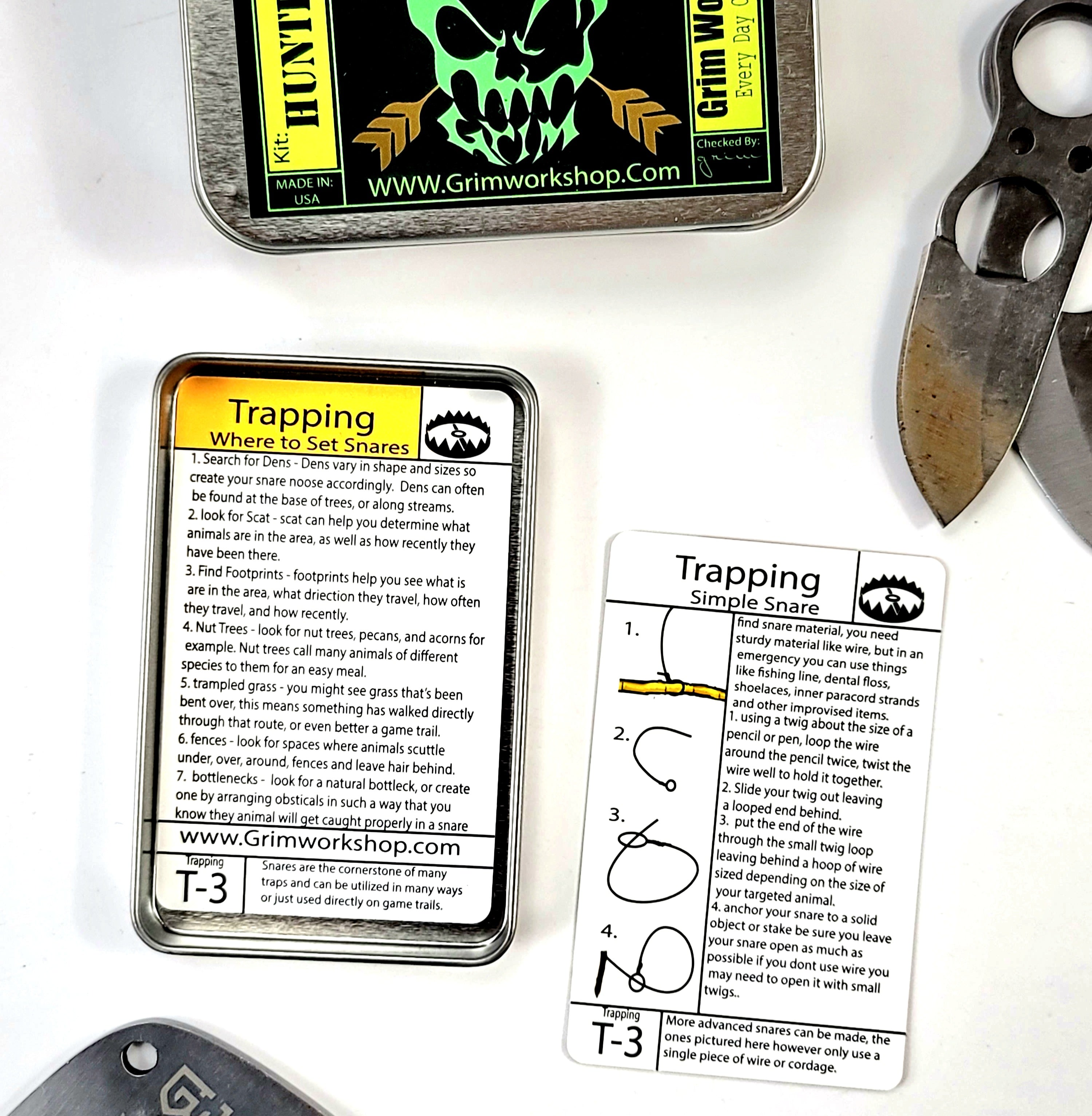 Snare Trap Tip Card  Diy Snare Traps – Grimworkshop