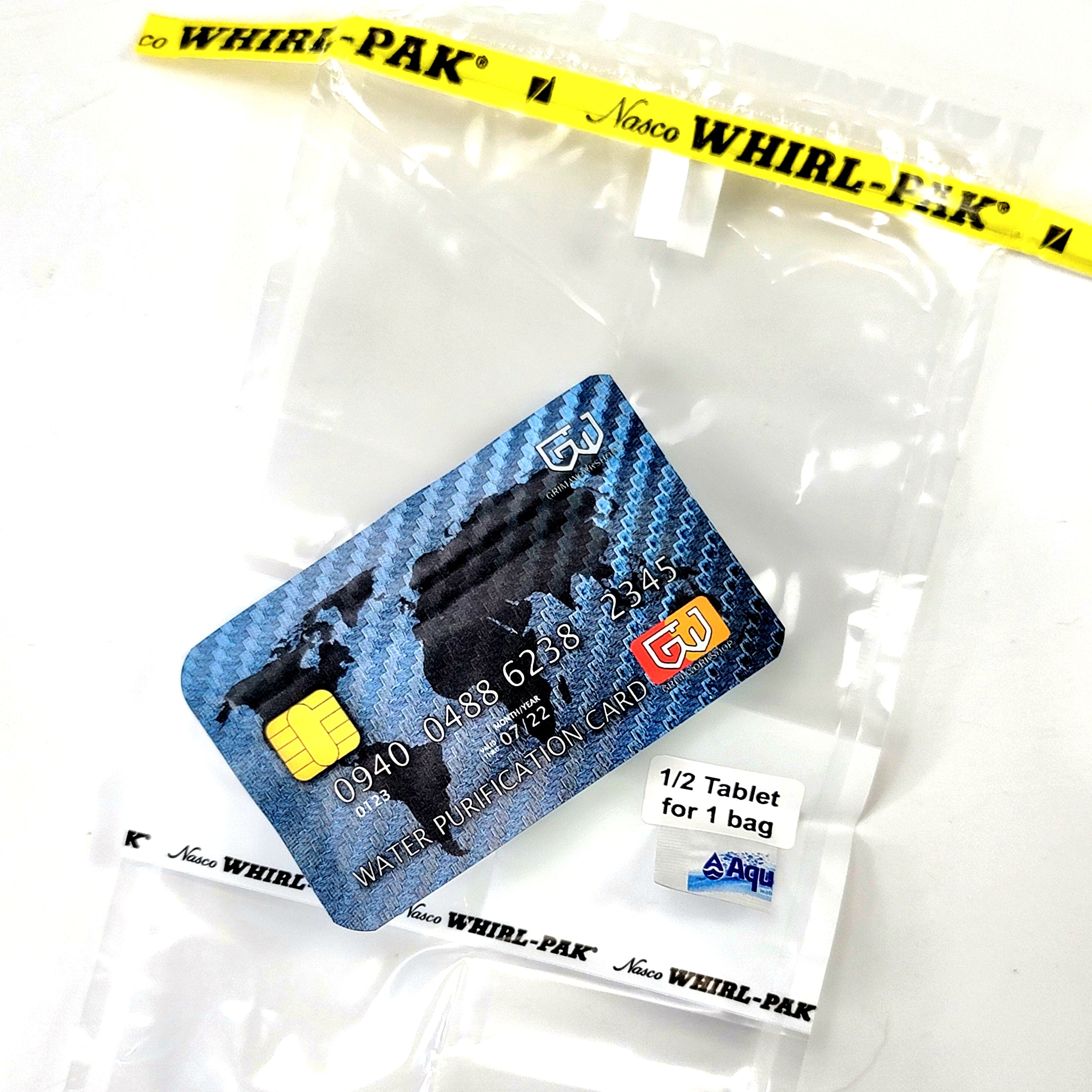 With the water card you can turn your Wallet into a Water Purification Kit with the Water Survival Kit Card