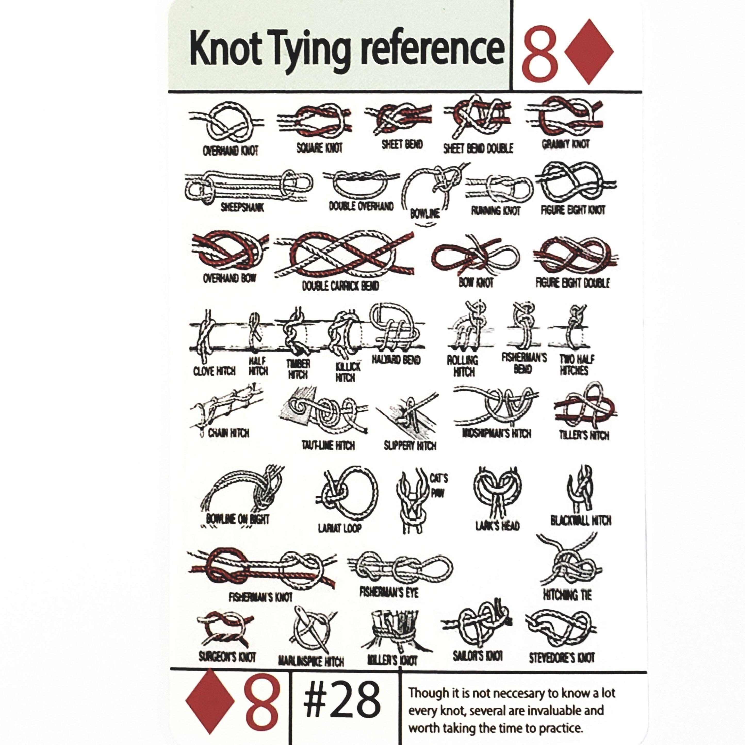 #28 Knot Tying Reference Tip Card-Grimworkshop-bugoutbag-bushcraft-edc-gear-edctool-everydaycarry-survivalcard-survivalkit-wilderness-prepping-toolkit