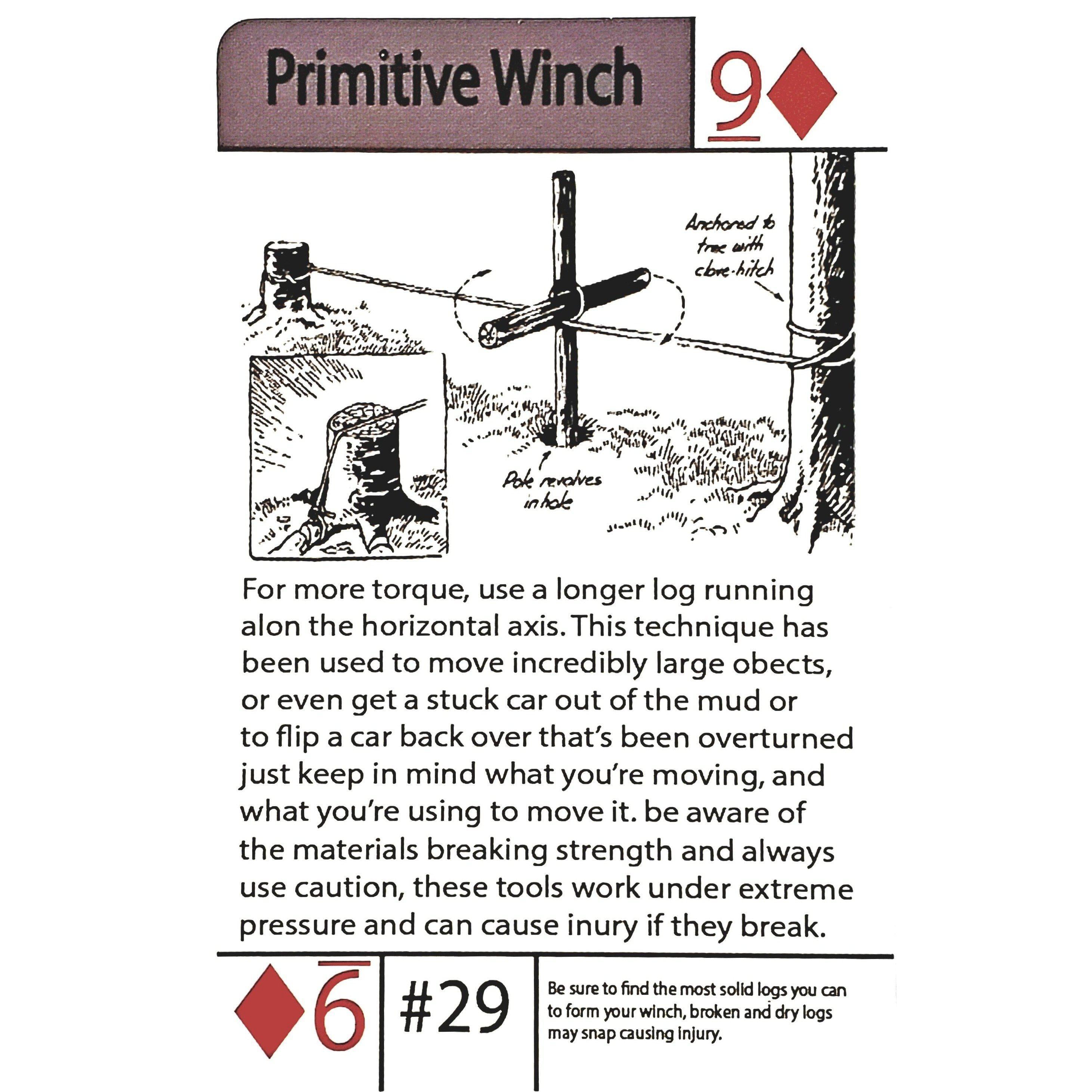 #29 Primitive Winch Tip Card-Grimworkshop-bugoutbag-bushcraft-edc-gear-edctool-everydaycarry-survivalcard-survivalkit-wilderness-prepping-toolkit