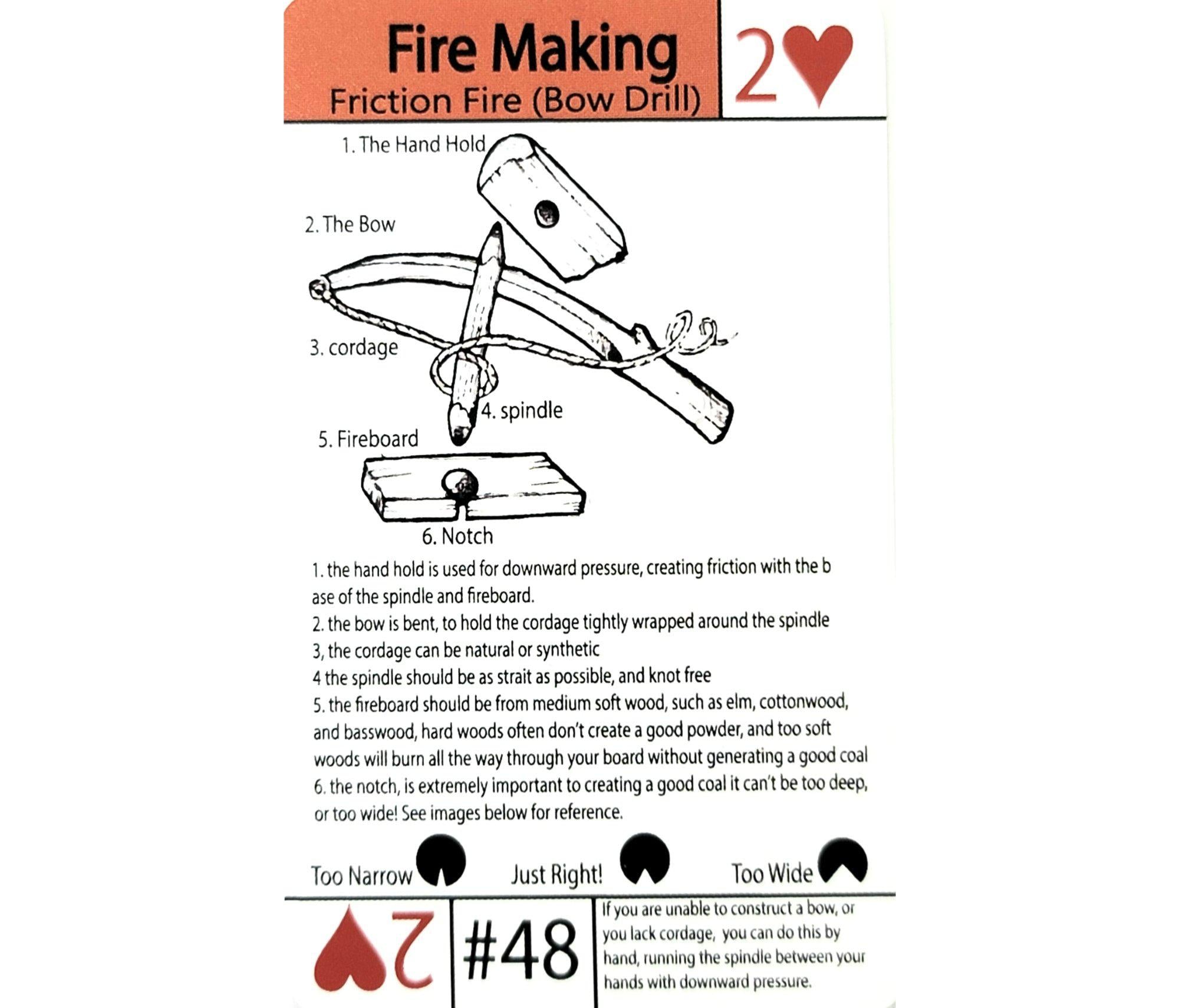 how to make a friction fire friction fire starting tip card