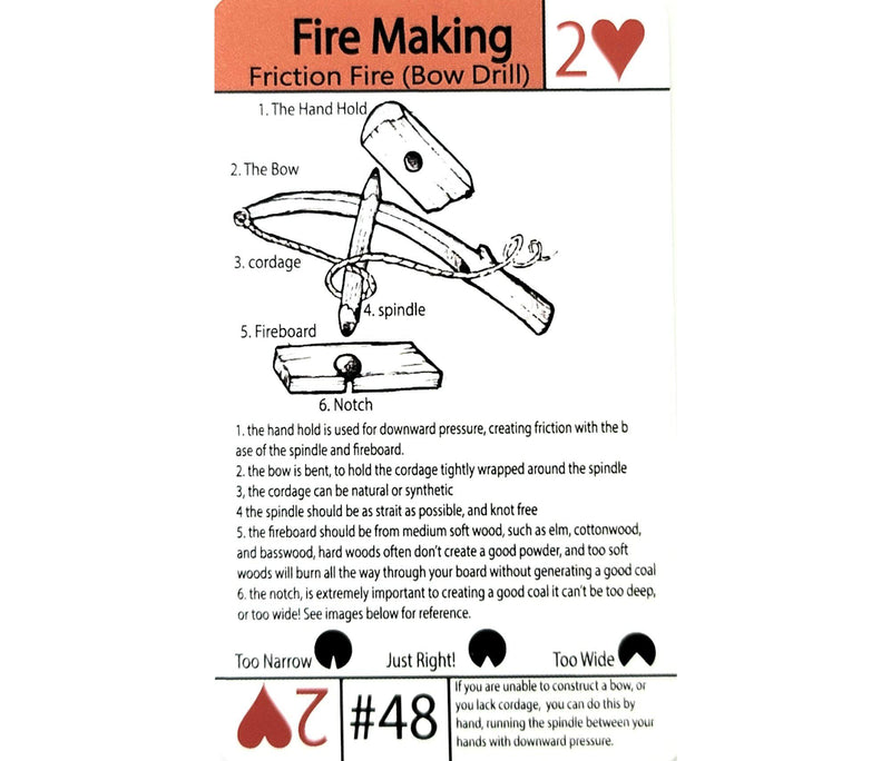 how to make a friction fire friction fire starting tip card