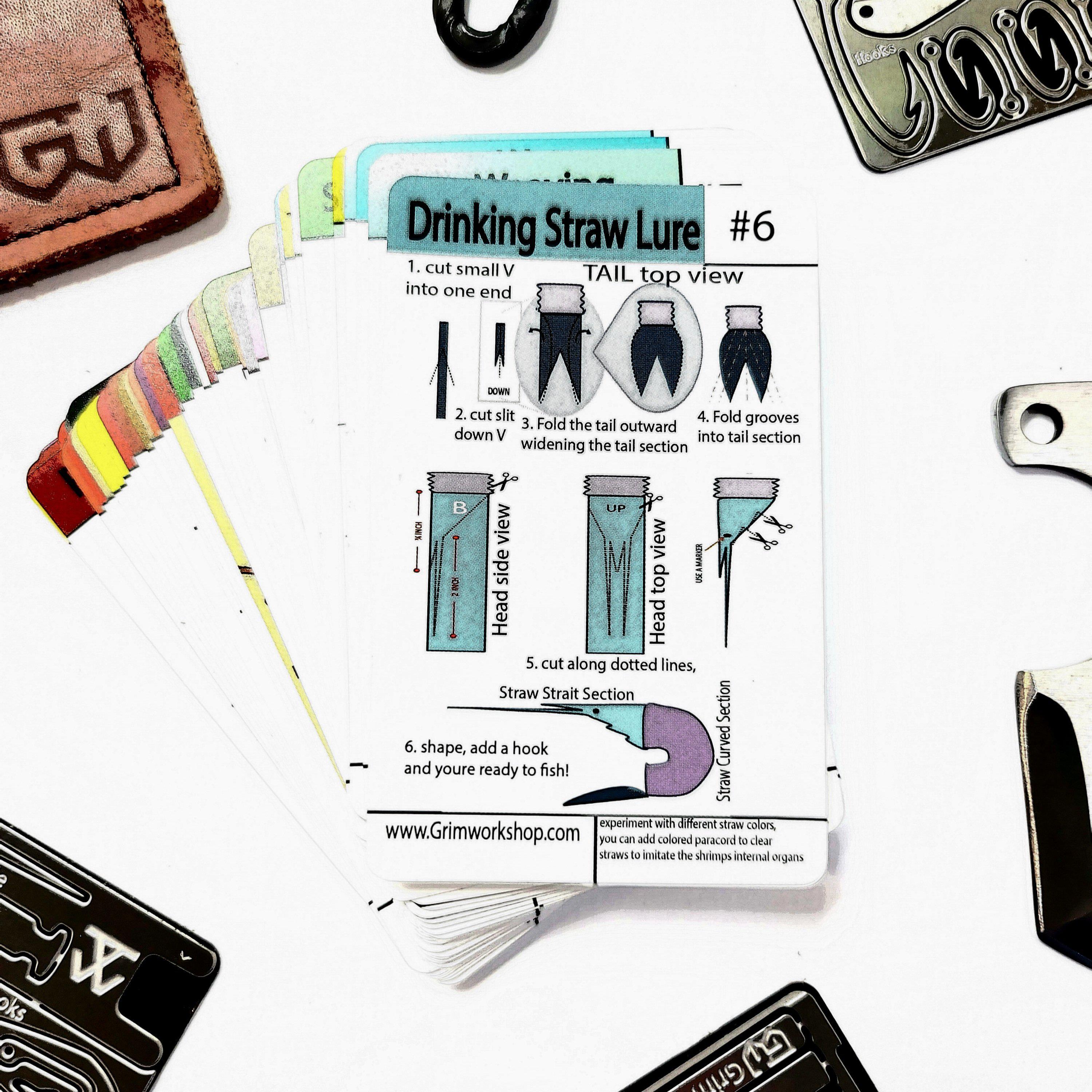 #6 Fishing (Drinking Straw Lure and Jug Line Fishing) Tip Card-Grimworkshop-bugoutbag-bushcraft-edc-gear-edctool-everydaycarry-survivalcard-survivalkit-wilderness-prepping-toolkit