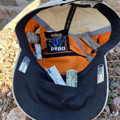 Wazoo Cache Cap 6 Hidden Pocket Hat with pocket, edc hats with pockets and camping hat