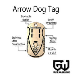 Arrowhead Dog Tag for use as an arrowhead survival necklace wearing an arrowhead necklace for EDC
