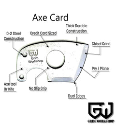 The best survival axe multi tool that can fit into your wallet. This multi tool axe card and knife combo is perfect for EDC
