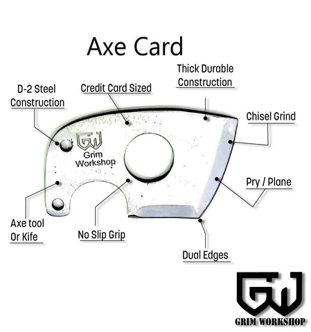 Image of Axe Card Tool-Grimworkshop-bugoutbag-bushcraft-edc-gear-edctool-everydaycarry-survivalcard-survivalkit-wilderness-prepping-toolkit