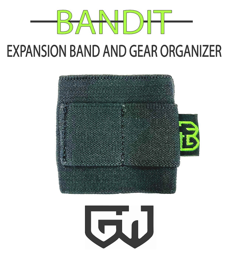 Bandit EDC pocket gear organizer and elastic edc bands. Grim Bandit elastic wallet band and everyday carry storage