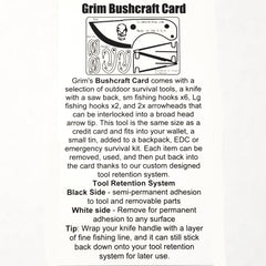 Bushcraft Card-Grimworkshop-bugoutbag-bushcraft-edc-gear-edctool-everydaycarry-survivalcard-survivalkit-wilderness-prepping-toolkit