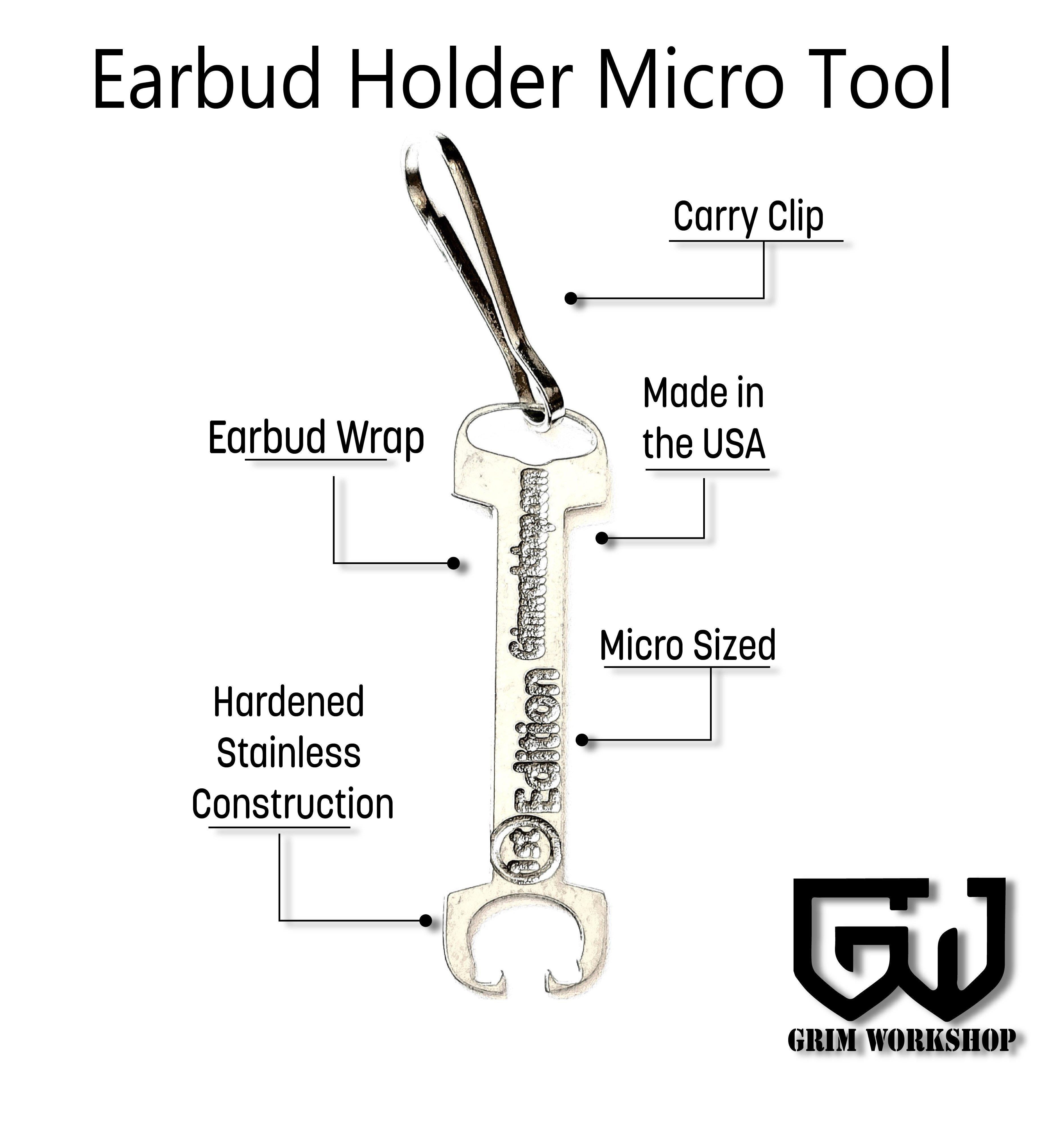 Earbud Holder Micro Tool-Grimworkshop-bugoutbag-bushcraft-edc-gear-edctool-everydaycarry-survivalcard-survivalkit-wilderness-prepping-toolkit