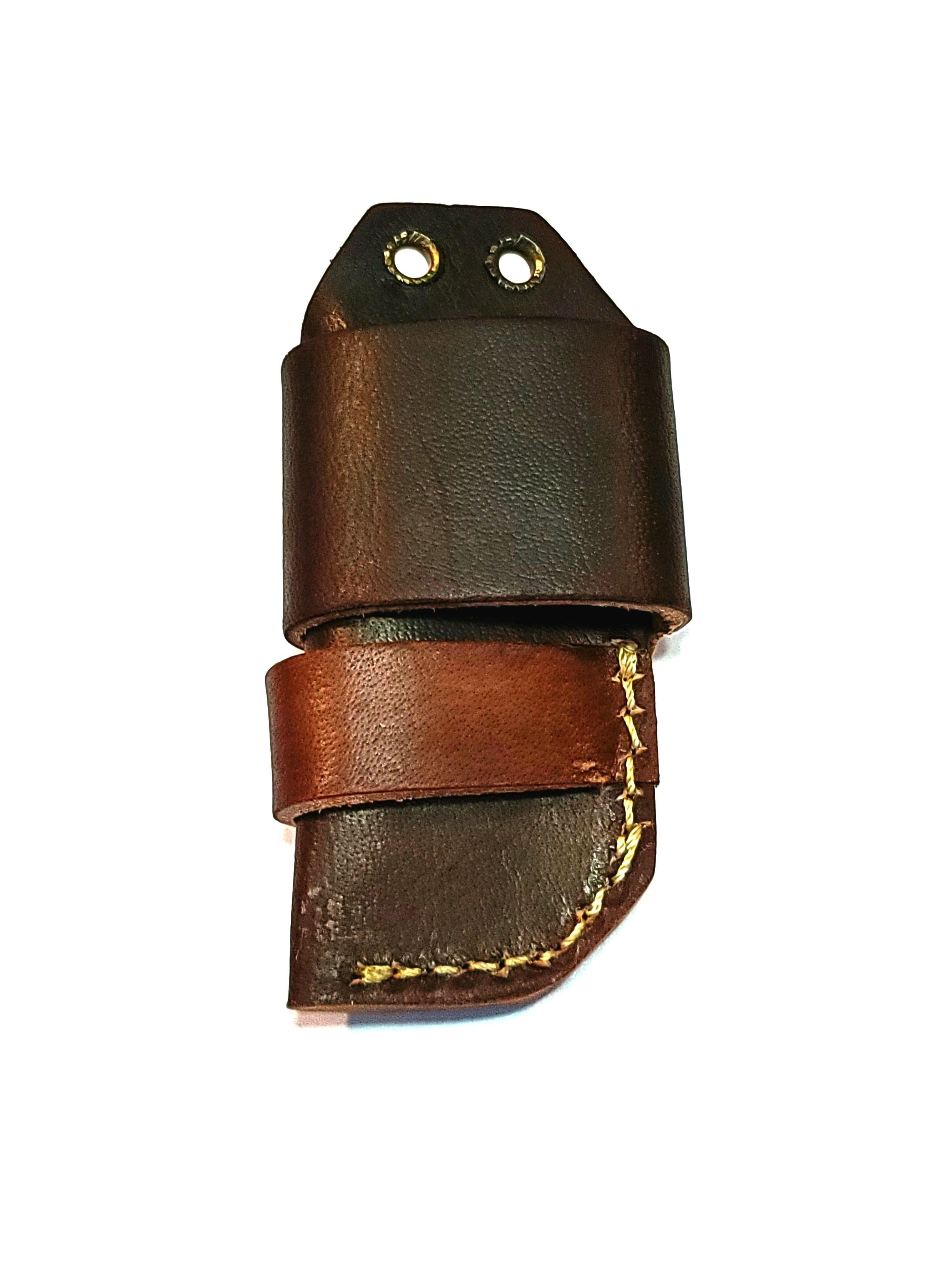Leather Sheath With Belt Loop for Opinel Folding Knife Pouch 