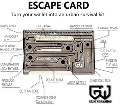 sere card credit card size urban escape and evasion kit with small bypass and escape kit