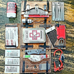 Everyday Carry Tool Roll Organizer and Wallet-Grimworkshop-bugoutbag-bushcraft-edc-gear-edctool-everydaycarry-survivalcard-survivalkit-wilderness-prepping-toolkit25 Pocket EDC Leather Tool Roll Small and Compact Leather Pocket Organizer and Quad Fold Wallet