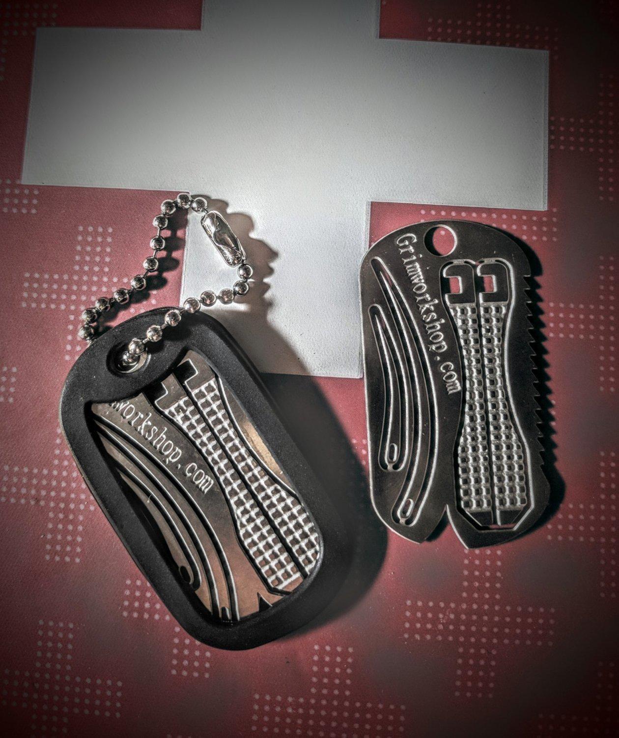First Aid Dog Tag Survival Necklace-Grimworkshop-bugoutbag-bushcraft-edc-gear-edctool-everydaycarry-survivalcard-survivalkit-wilderness-prepping-toolkit