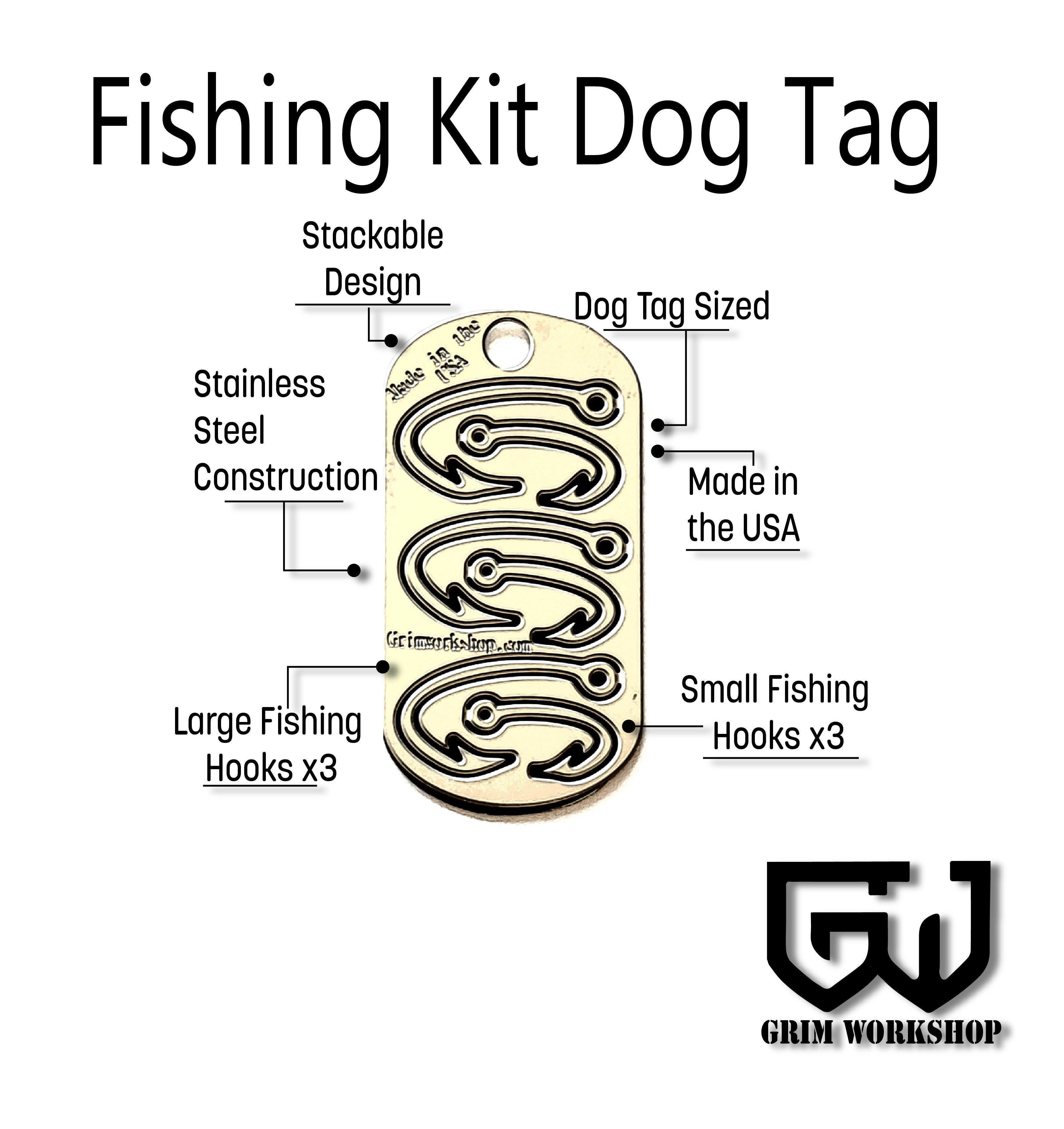 Hooked on You Fishing Keychain Stainless Steel or 18k Gold Dog Tag Keyring  