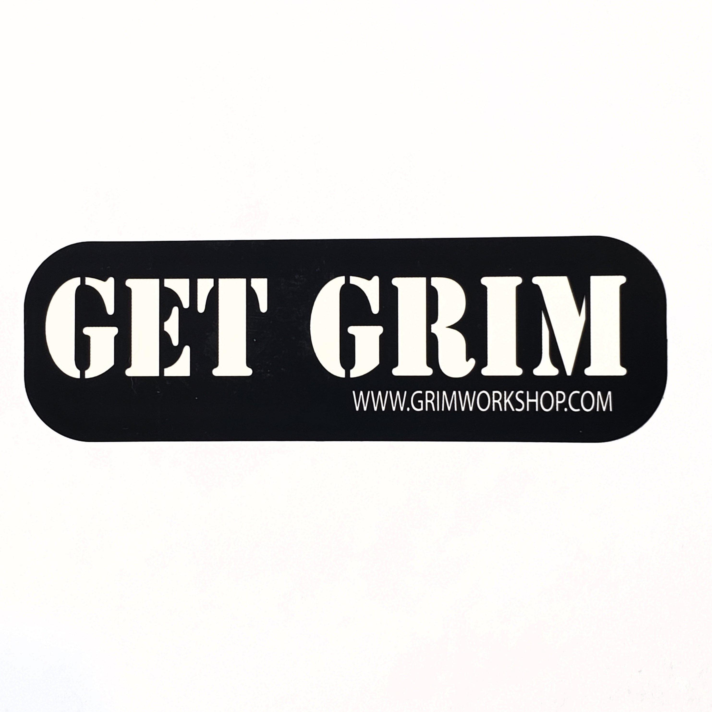 Get Grim Sticker-Grimworkshop-bugoutbag-bushcraft-edc-gear-edctool-everydaycarry-survivalcard-survivalkit-wilderness-prepping-toolkit