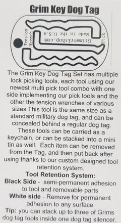 Grim key Lock Picking Dog Tag-Grimworkshop-bugoutbag-bushcraft-edc-gear-edctool-everydaycarry-survivalcard-survivalkit-wilderness-prepping-toolkit