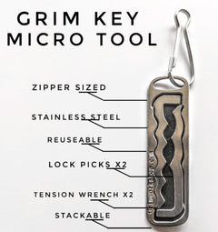 grim key micro lock pick keychain. This keychain lock pick is a great micro lock picking keychain set.