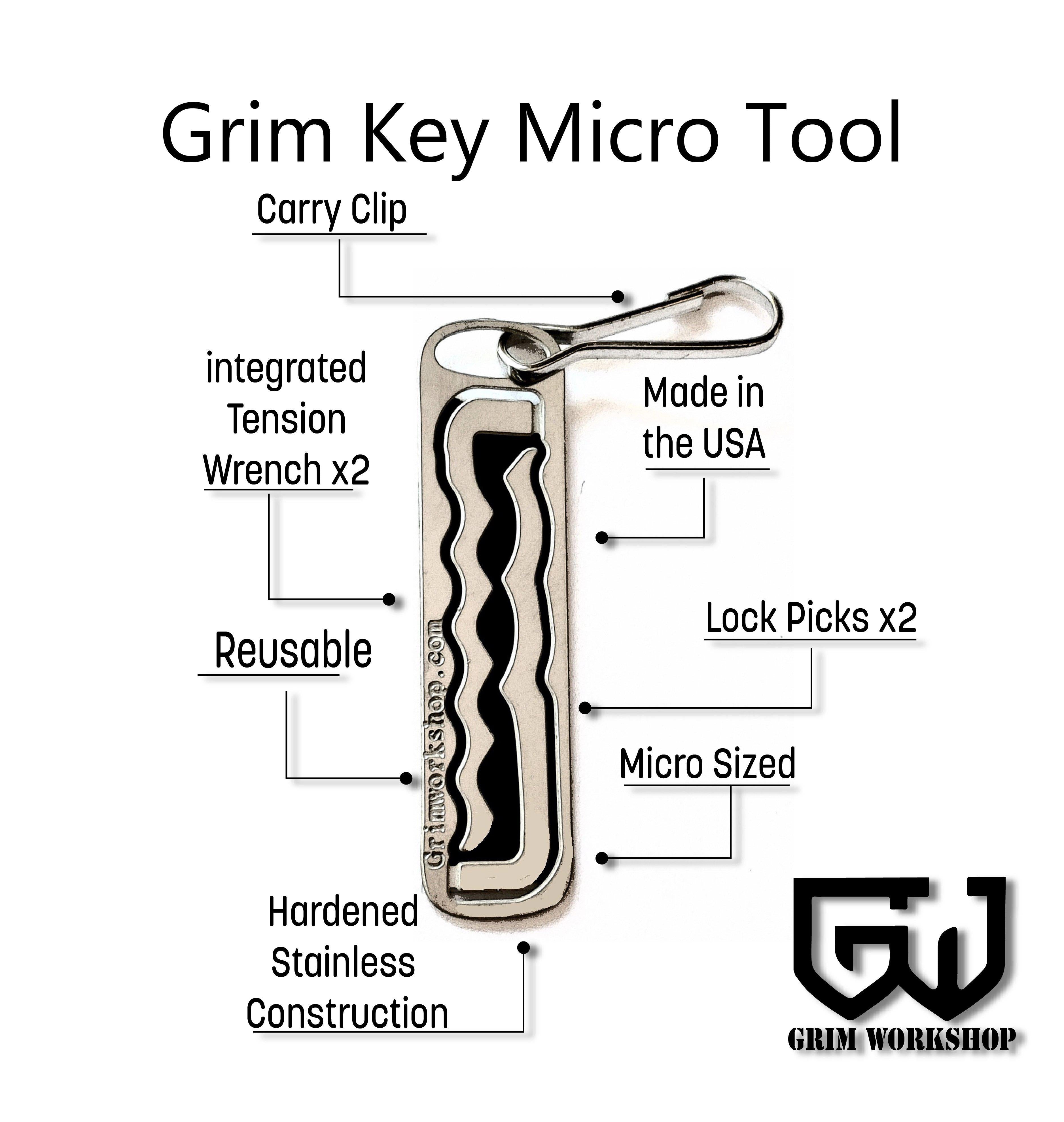 grim key micro lock pick keychain. This keychain lock pick is a great micro lock pick set.