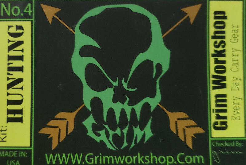 Grim Tin Hunting Kit Sticker-Grimworkshop-bugoutbag-bushcraft-edc-gear-edctool-everydaycarry-survivalcard-survivalkit-wilderness-prepping-toolkit
