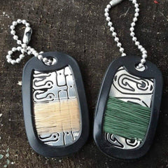 Survival Fishing Necklace : Hook and Lure Dog Tag