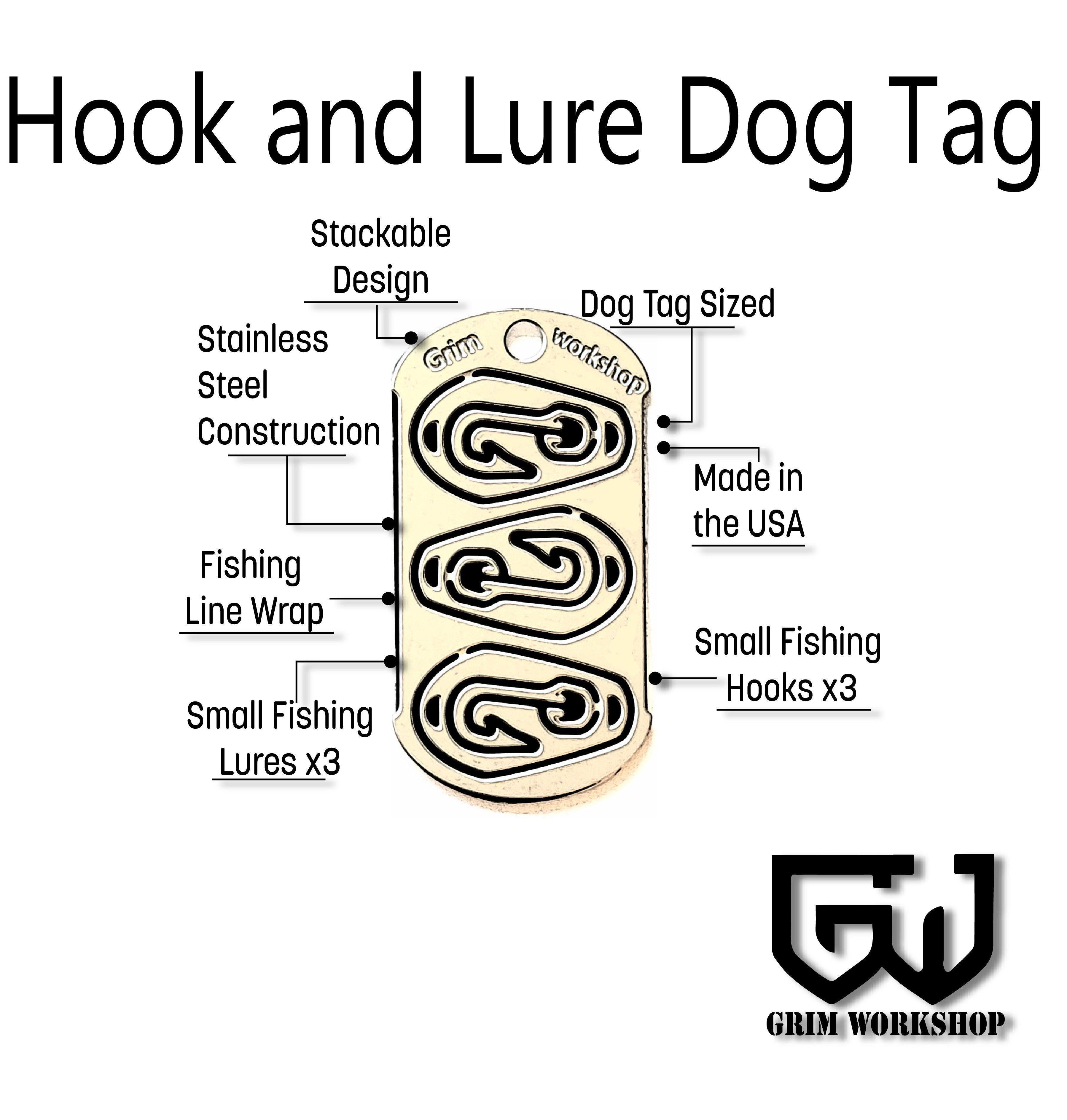 Grim Workshop Hook and Lure Fishing Dog Tag