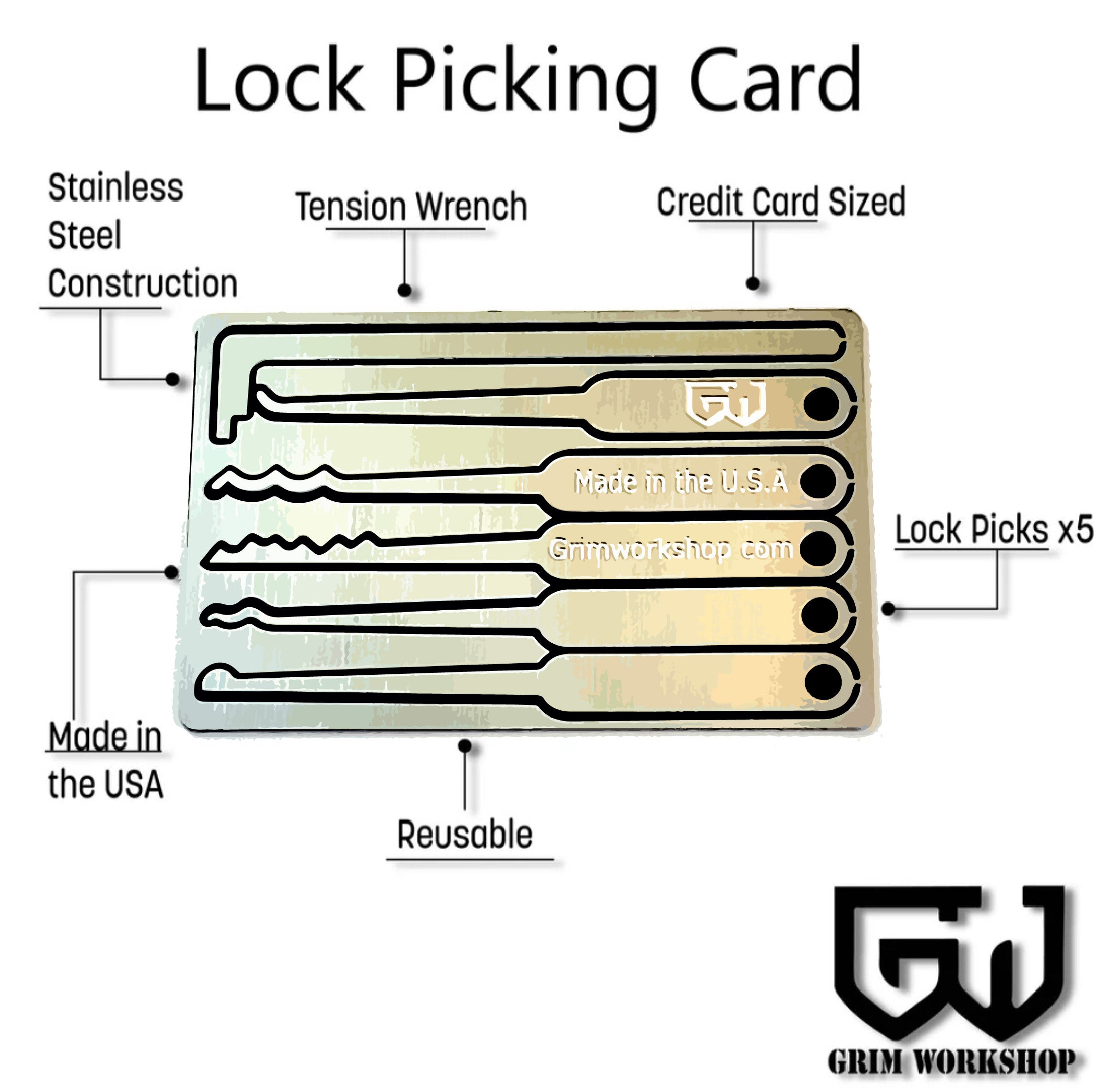 Lockpick Card | Wallet Lock Pick Set | Wallet Lock Picking Set