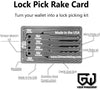 Lock Pick Rake Card with a full lock rake pick ...