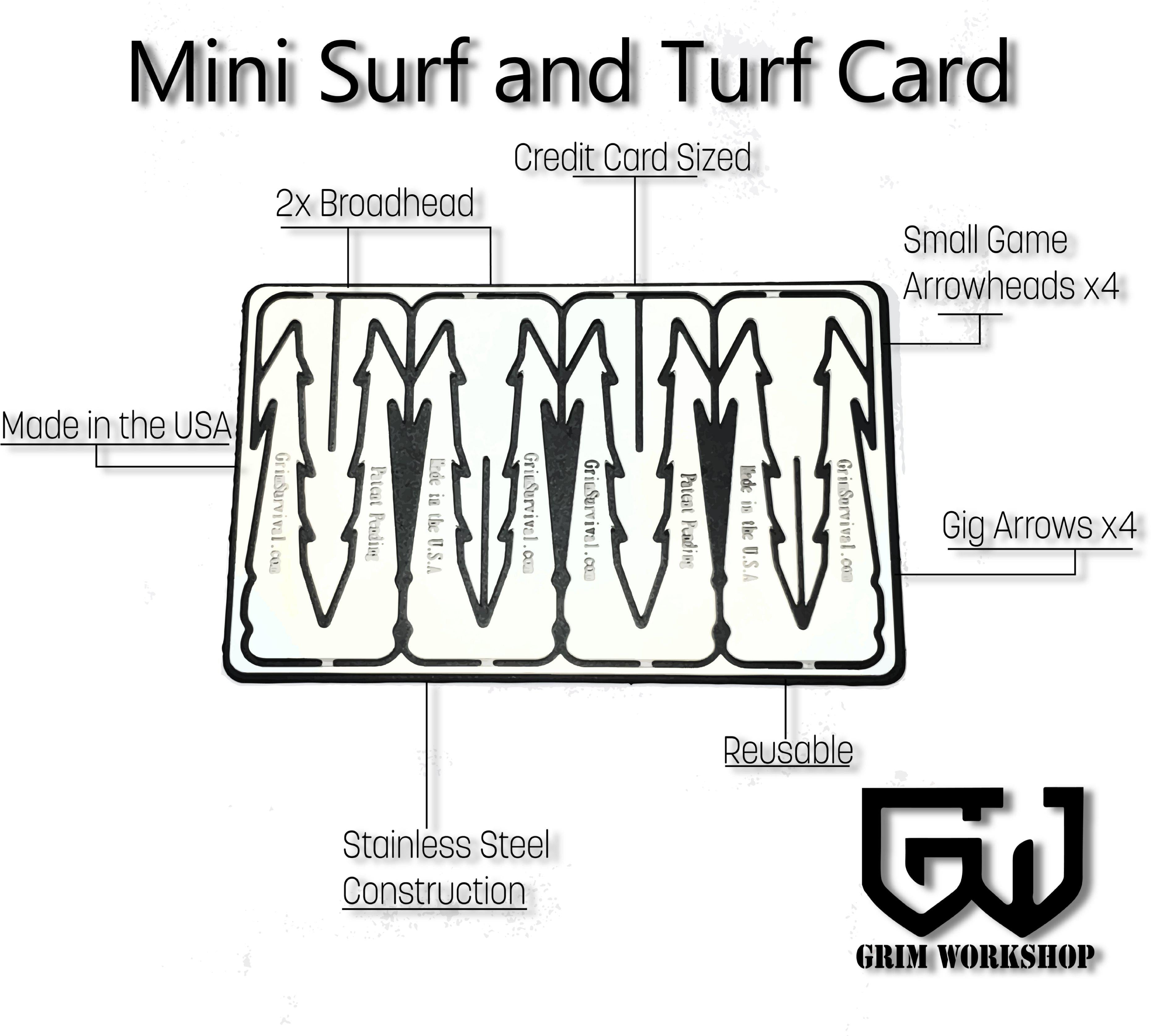 Mini Surf and Turf Arrow Card | Small Game Arrows | Bow Fishing Arrows
