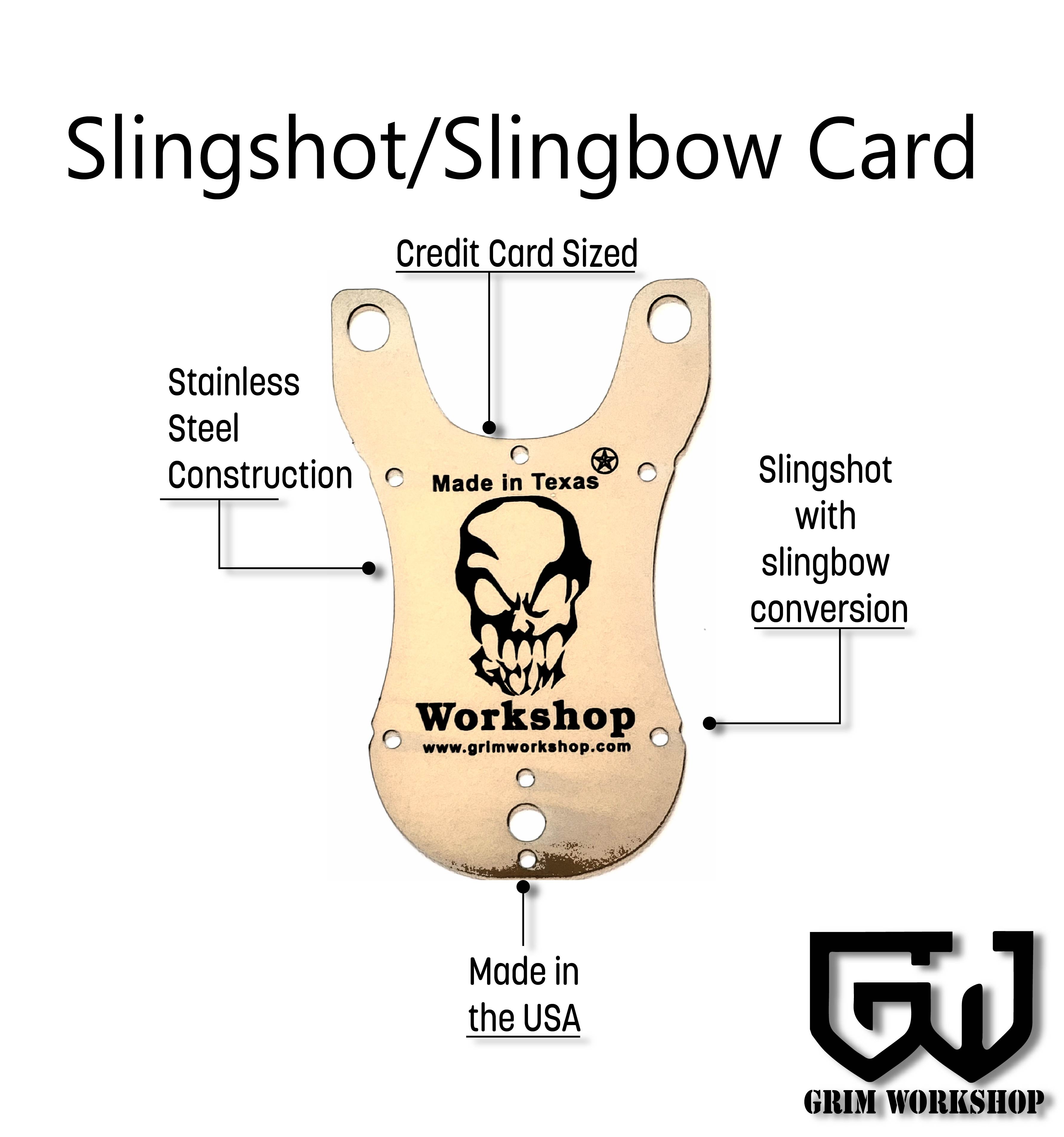Pocket Slingshot, Slingbow Hunting Survival Card