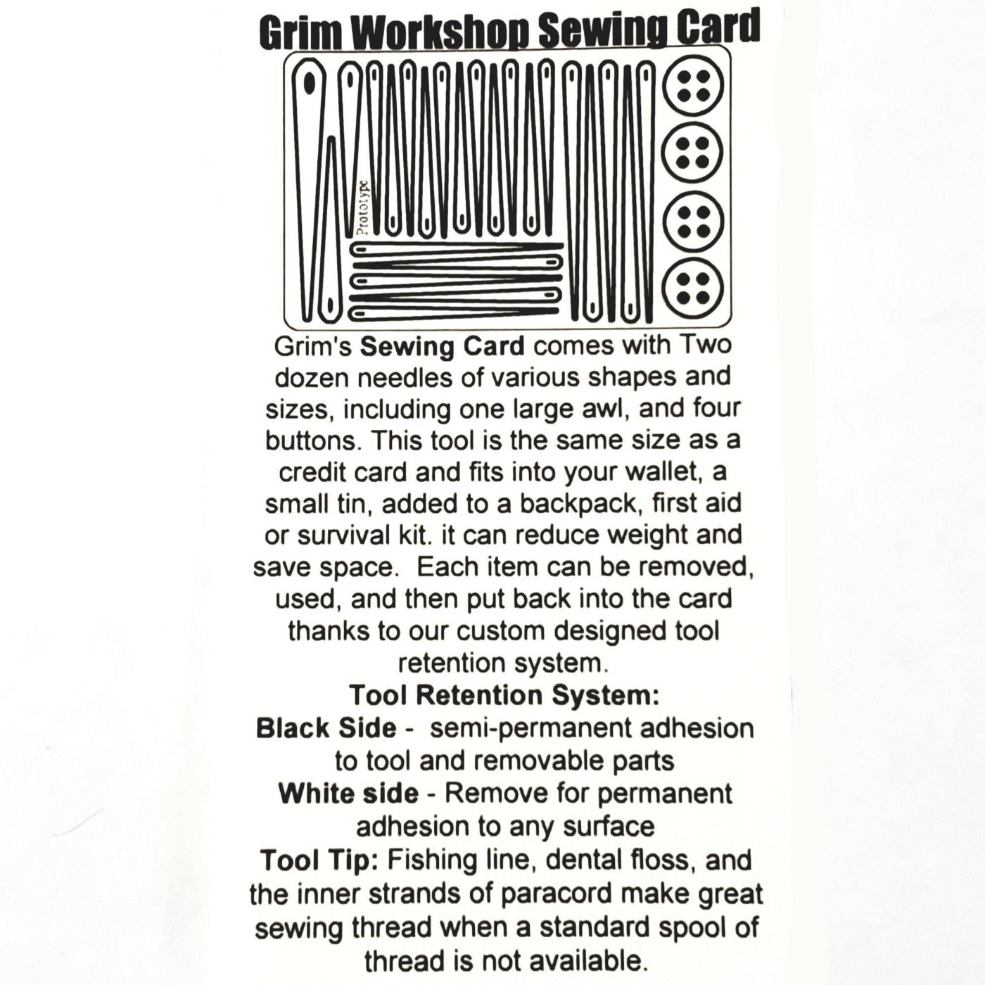 Sewing Cards Survival Sewing Kit | Travel Sewing Kit | Grim Workshop