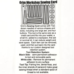 sewing cards survival sewing kit from grim workshop