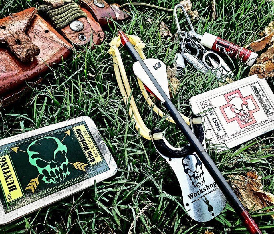 the grim workshop slingshot kit a survival slingshot kit for hunting and more. 