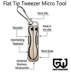 Tweezer Micro Tool Flat Tip-Grimworkshop-bugoutbag-bushcraft-edc-gear-edctool-everydaycarry-survivalcard-survivalkit-wilderness-prepping-toolkit