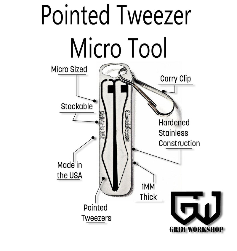Tweezer Micro Tool Pointed Tip-Grimworkshop-bugoutbag-bushcraft-edc-gear-edctool-everydaycarry-survivalcard-survivalkit-wilderness-prepping-toolkit