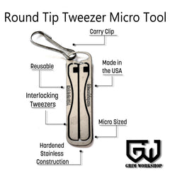 Tweezer Micro Tool Rounded Tip-Grimworkshop-bugoutbag-bushcraft-edc-gear-edctool-everydaycarry-survivalcard-survivalkit-wilderness-prepping-toolkit