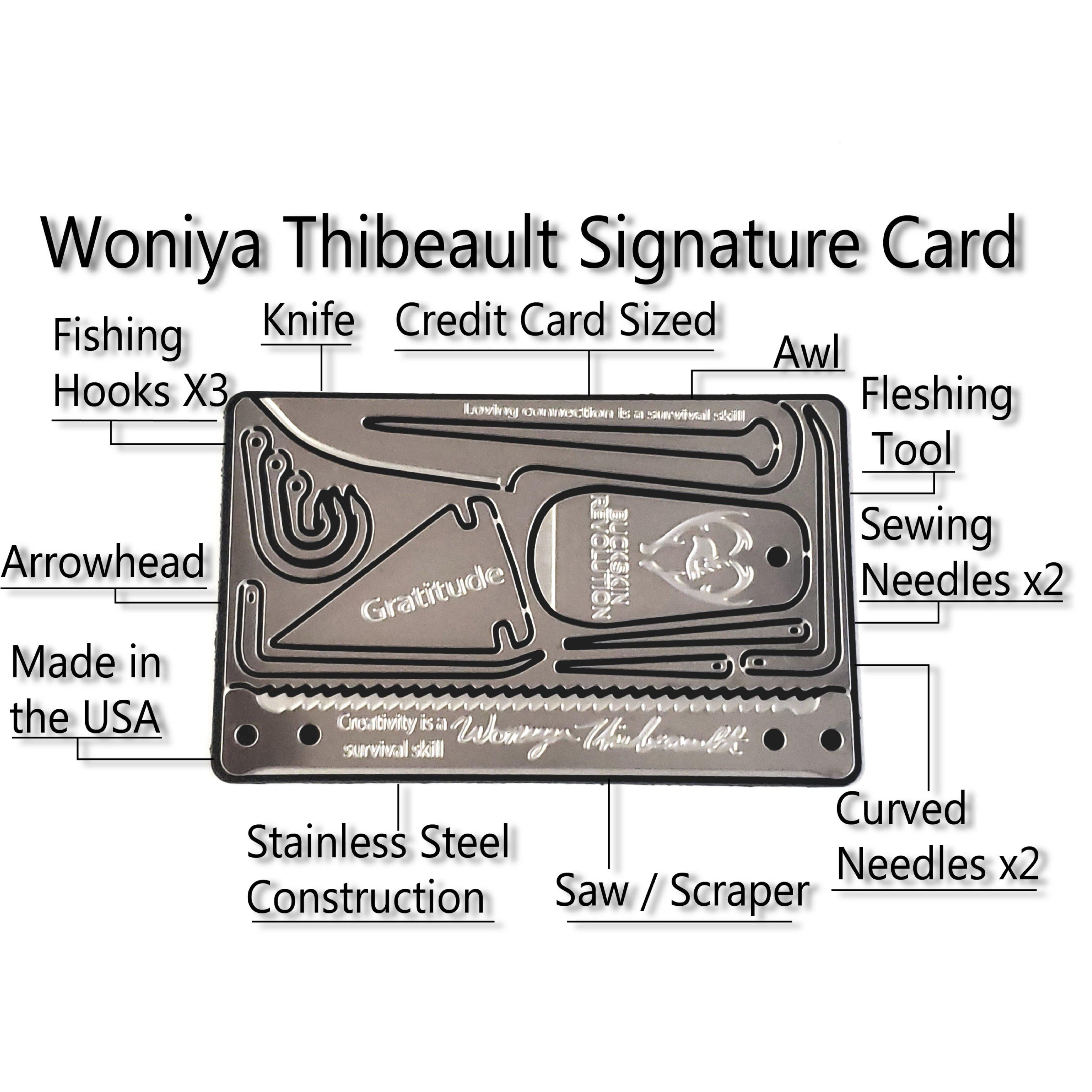 Turn your Wallet into a Bushcraft Survival Kit with this Survival Wallet Card from Woniya Alone season 6 runner up woniya thibeault of buckskin revolution
