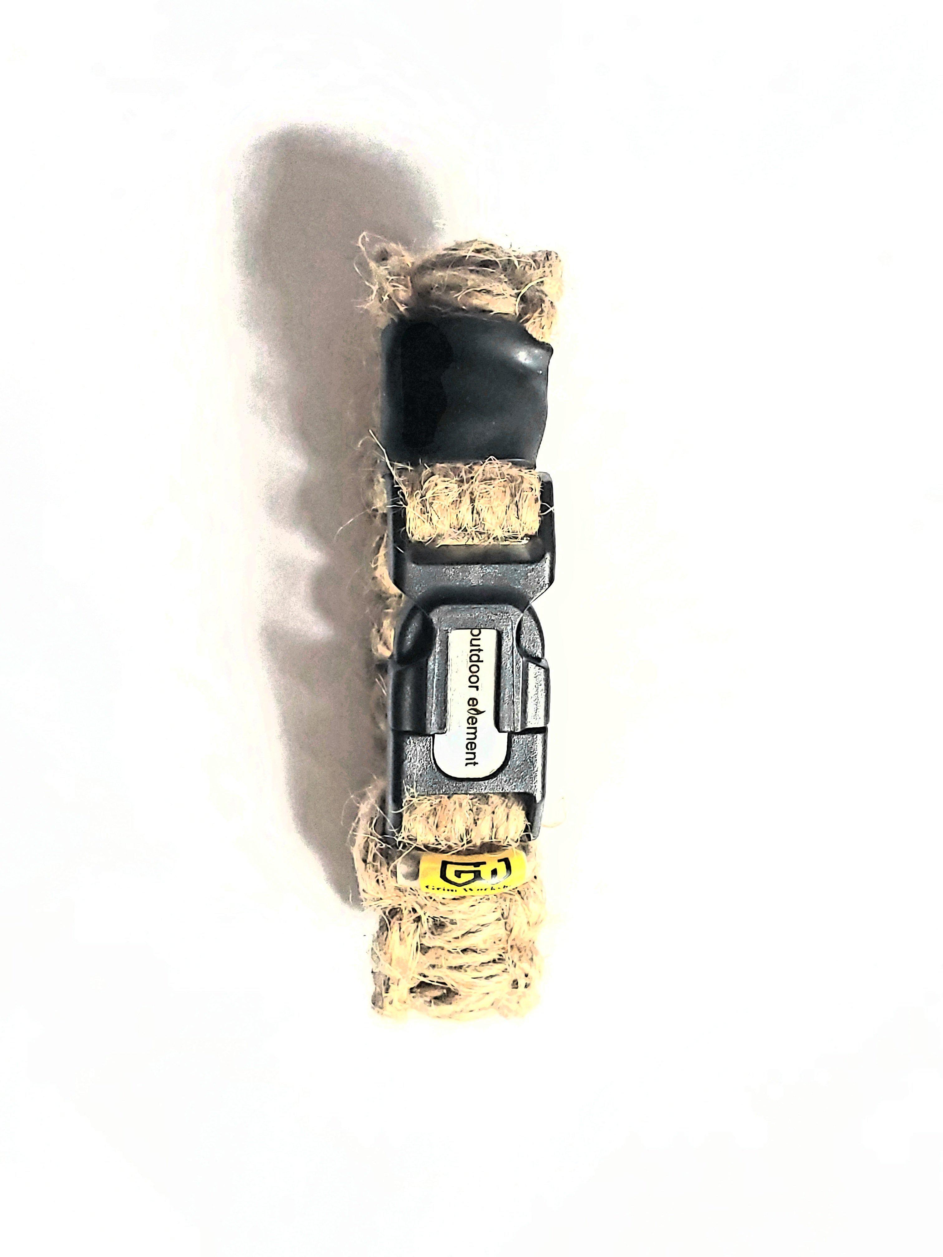 Wooly Mammoth Bracelet Jute Rope Fire Starter Medium (6.38-7.38 inch)