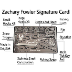 The Zachary Fowler Survival Card Survival Bushcraft Kit Zack Fowler Fowler alone season 3 winner
